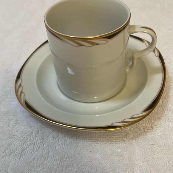 COPY - Mikasa Omega Black White  8 oz Teacup and Saucer - Picture 1 of 8